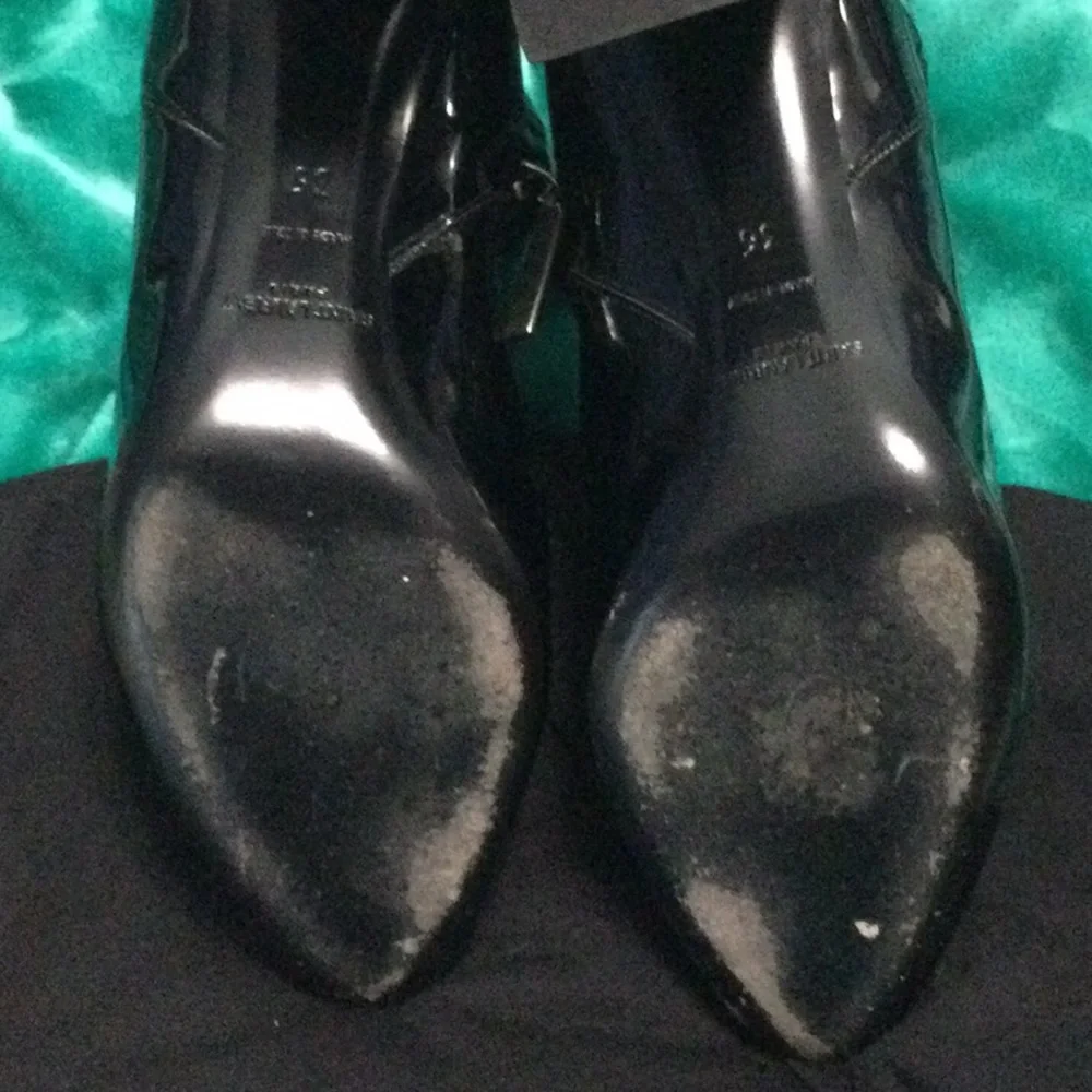 Saint Laurent Paris ankle boots/booties chunky heel with logo size 36 (6)